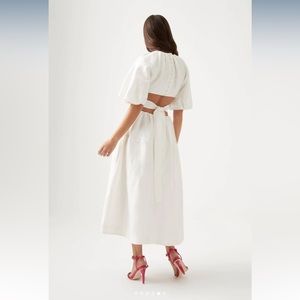 NWT Aje Mimosa Cut Out Midi Dress - IVORY - AU size 14, US size 10